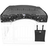Dog Playpen Cover 4 Panel, Easy to Install with Elastic Hooks, Ensuring Security & Privacy in a 36-inch Wide Square Plastic Exercise Pet Pens (Cover Only)
